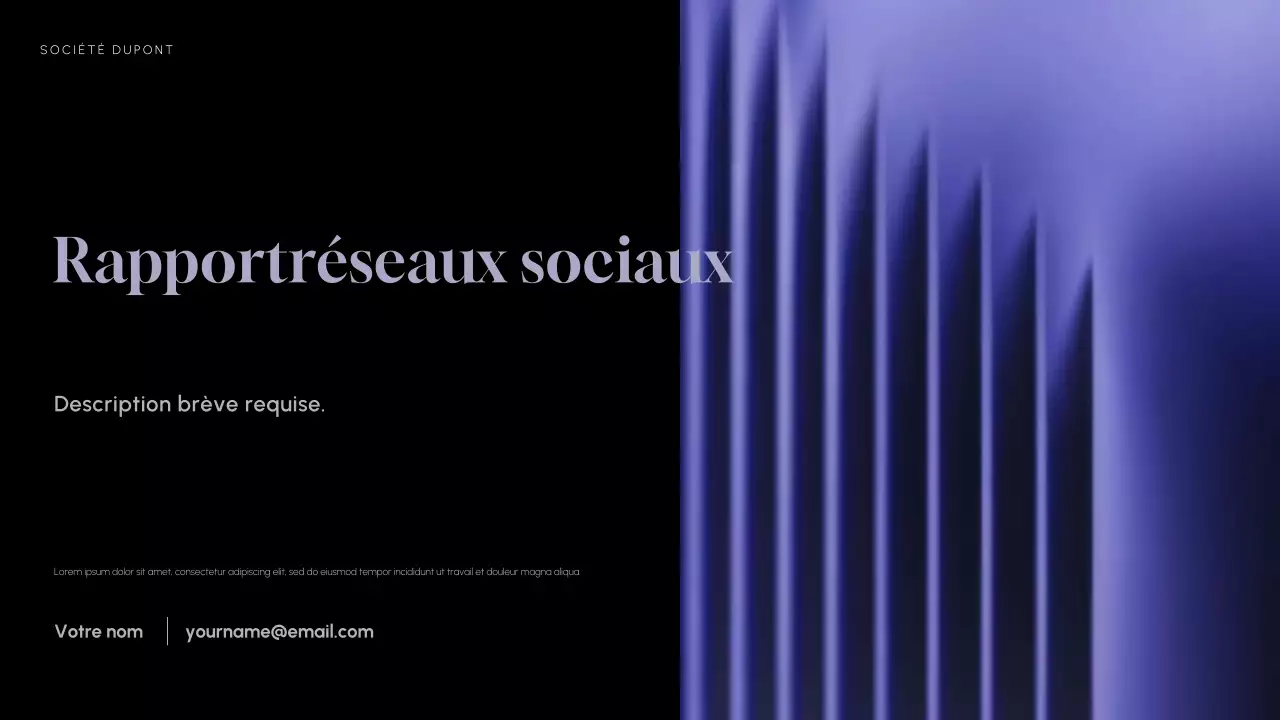 Rapport sur les médias sociaux Purple Modern