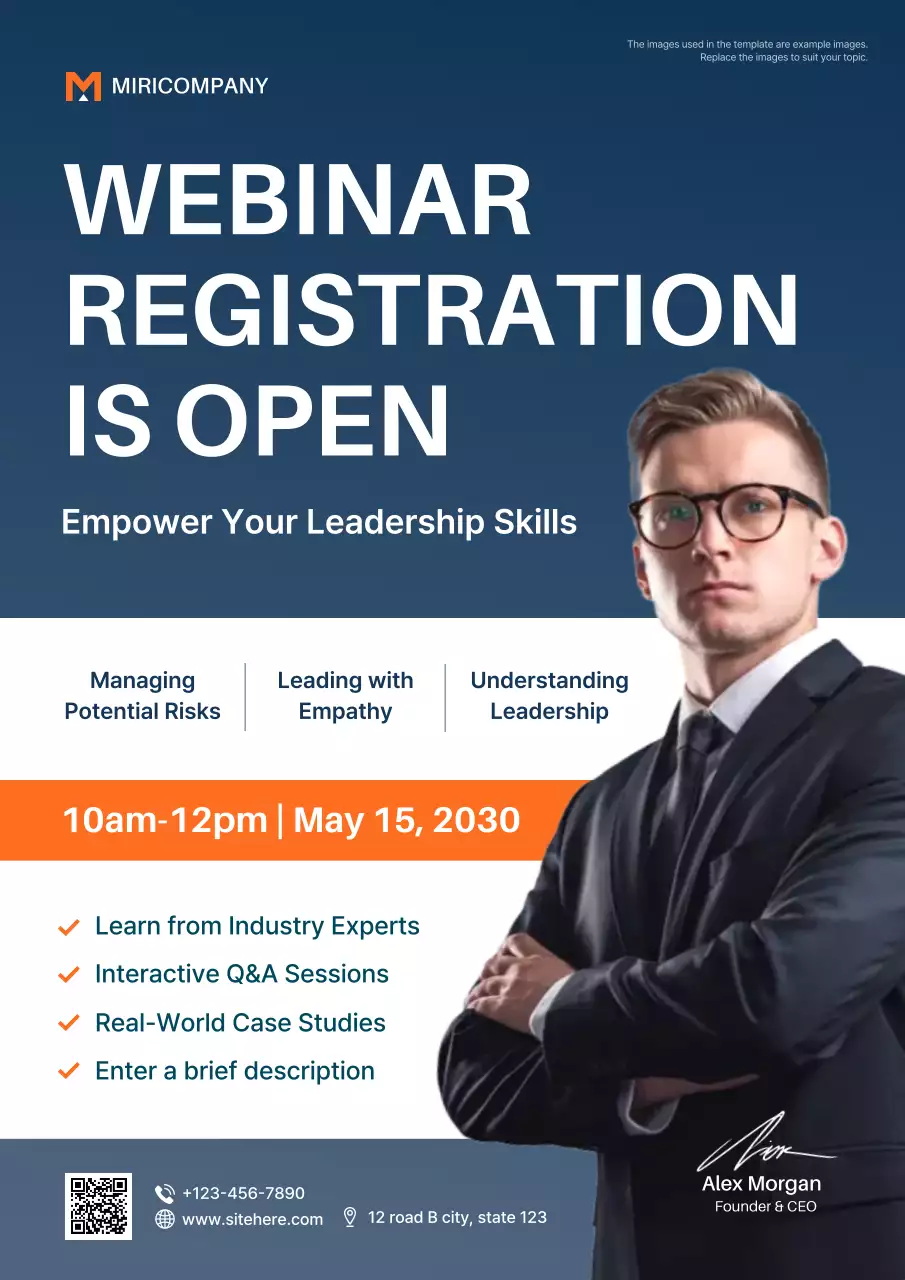 Blue Professional Leadership Registration Poster