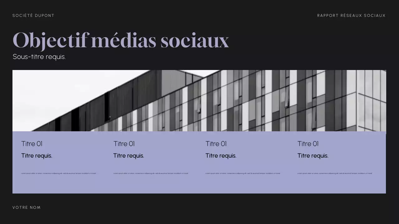 Rapport sur les médias sociaux Purple Modern