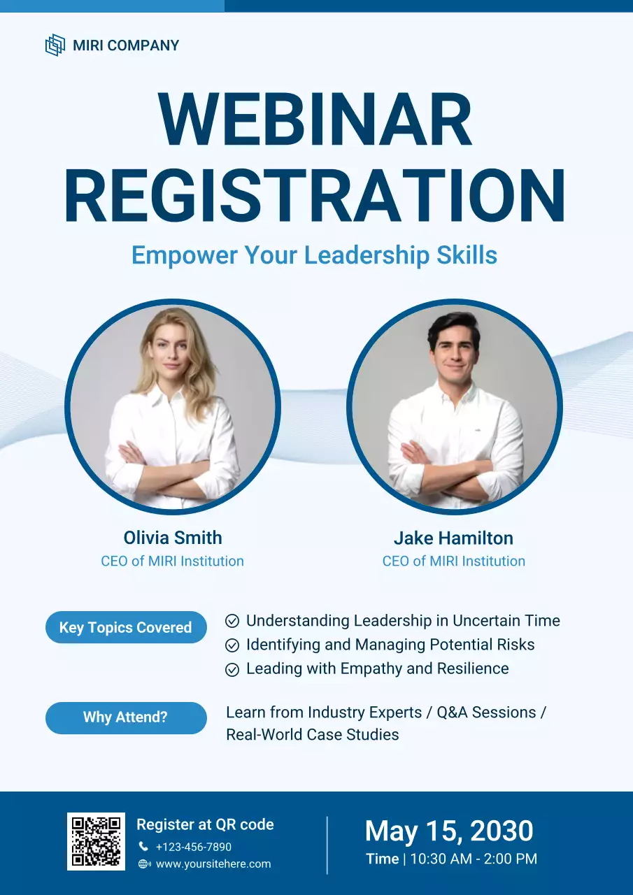 Blue Modern Webinar Registration Poster