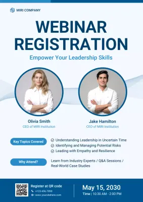 Blue Modern Webinar Registration Poster