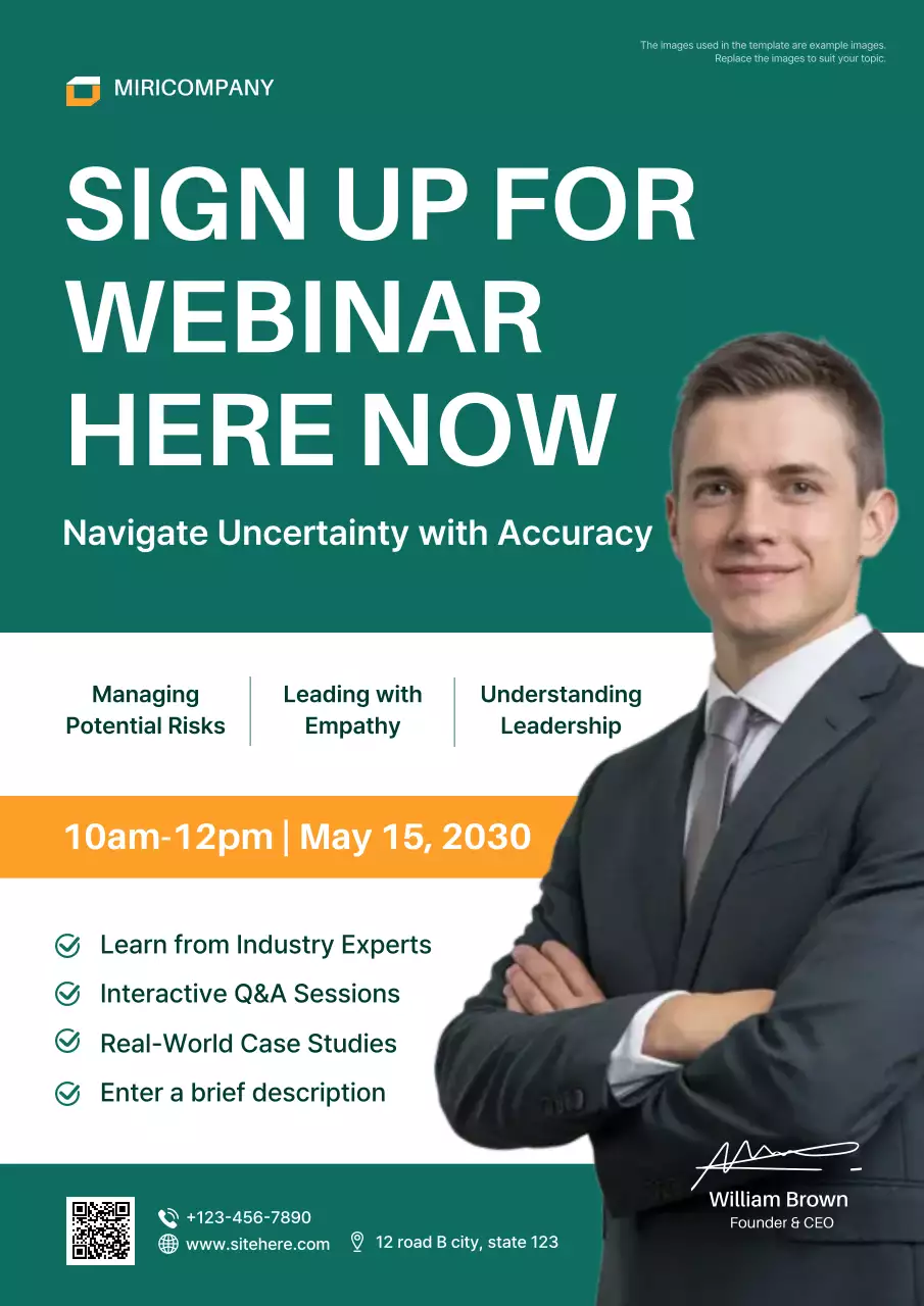 Blue Professional Leadership Registration Poster