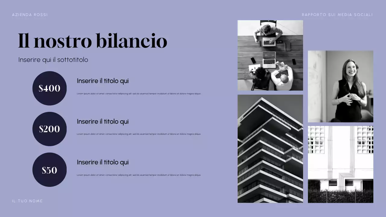 Rapporto sui social media moderni viola