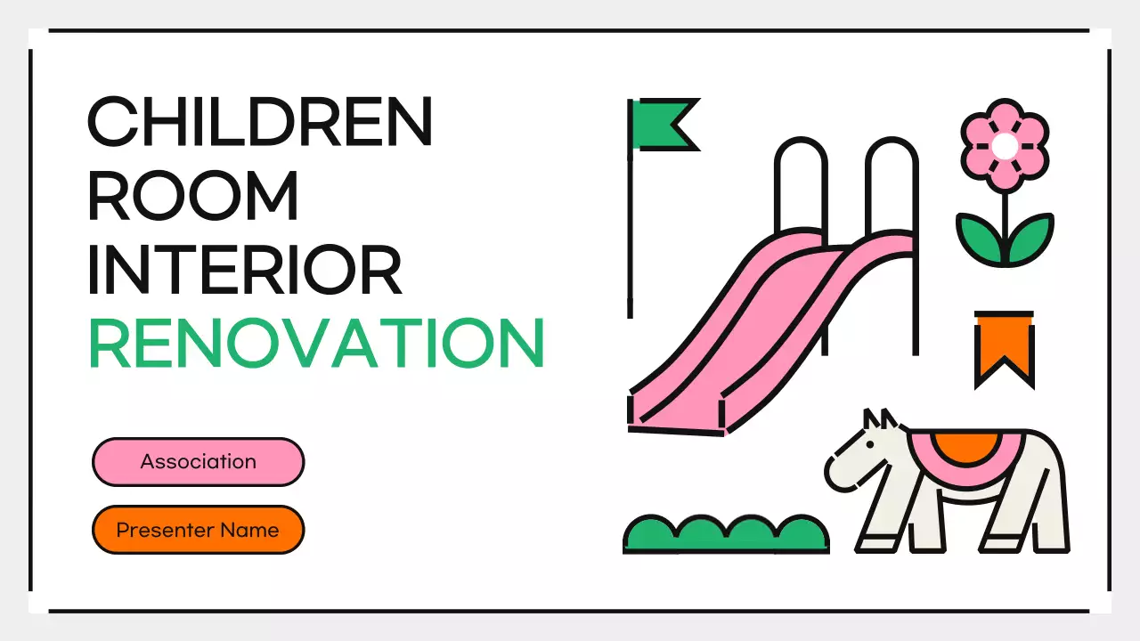 Pink Creative Playful Children Room Interior Renovation Presentation