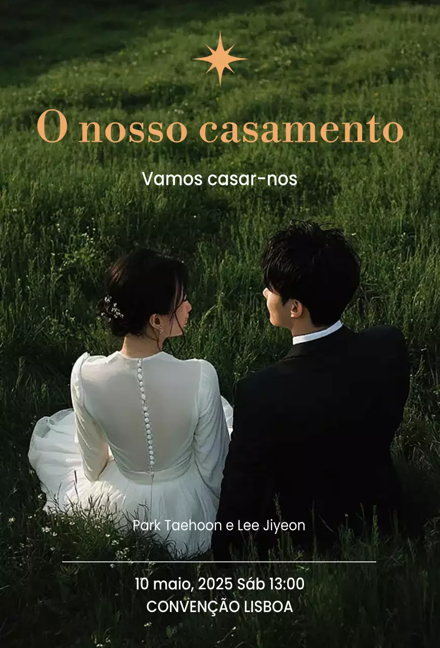 Convite de casamento elegante e abstrato
