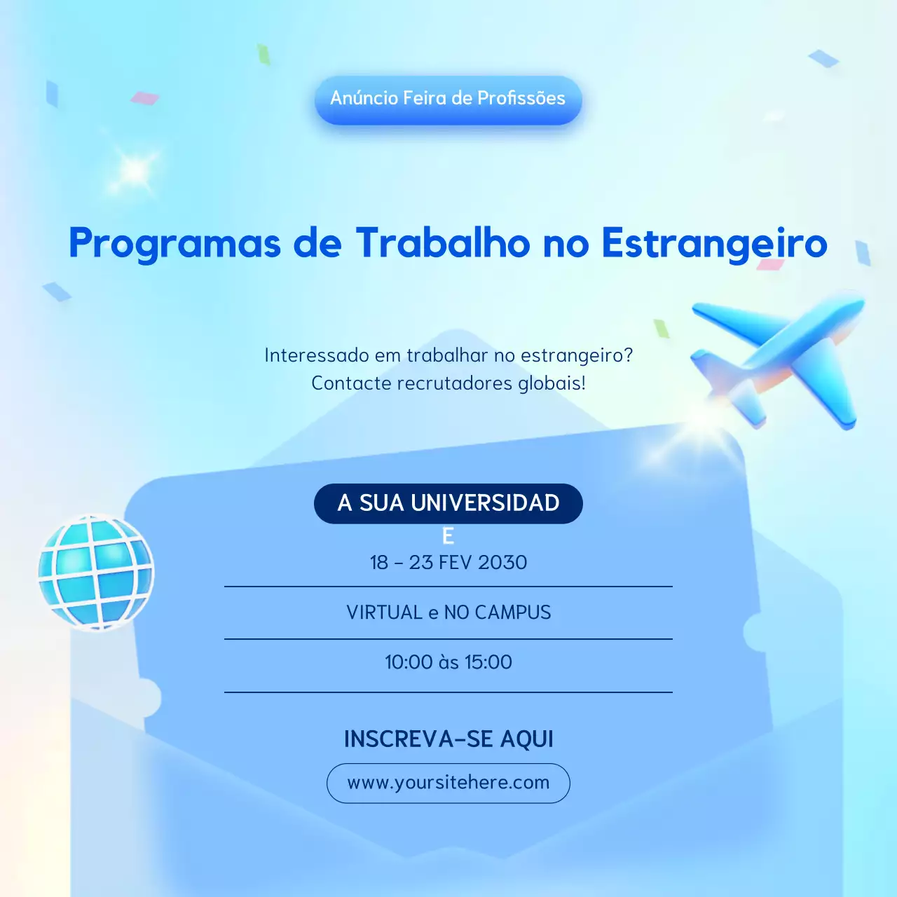 promoção de carreira moderna azul