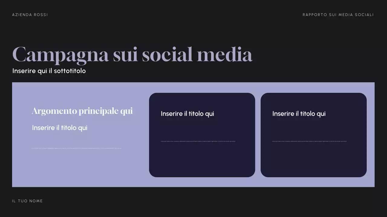 Rapporto sui social media moderni viola