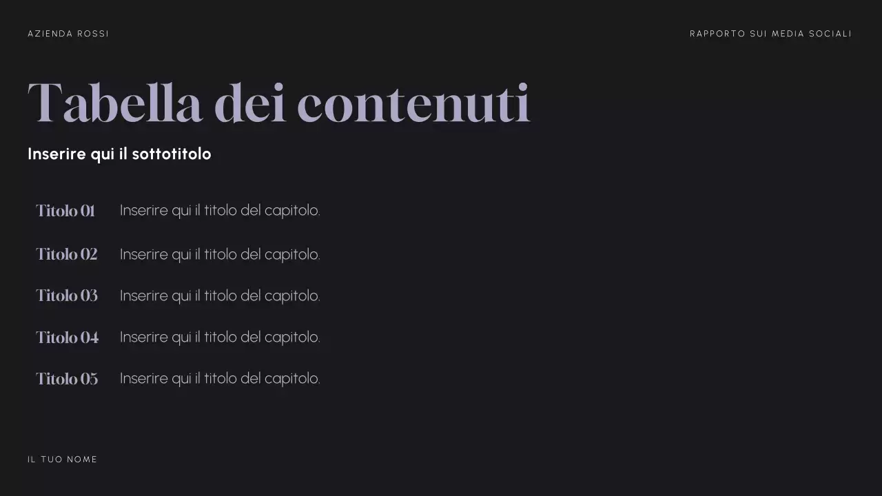 Rapporto sui social media moderni viola