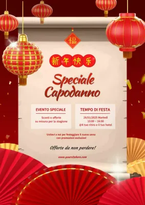 annuncio del festival tradizionale rosso