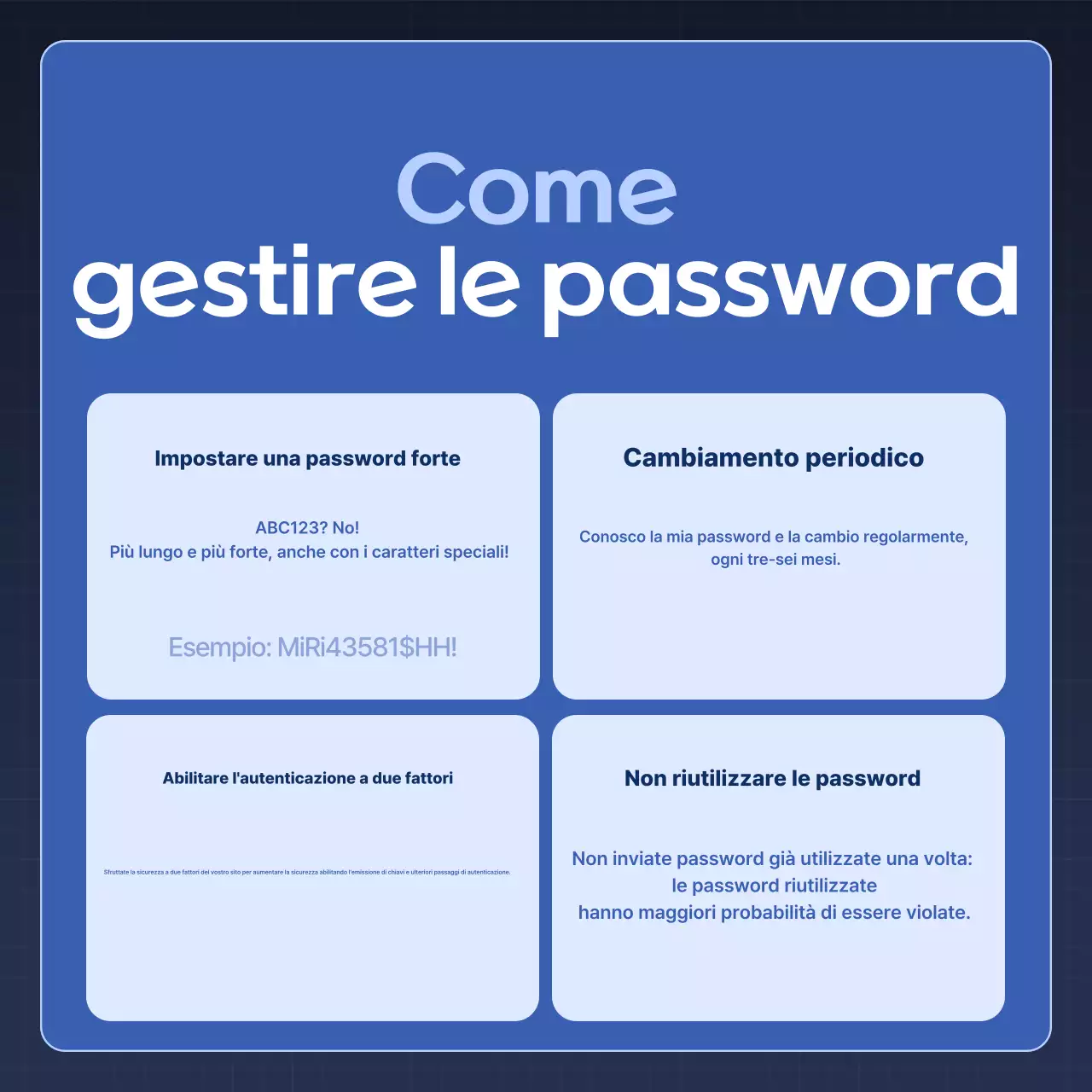 Consigli per la sicurezza Blue Modern Security