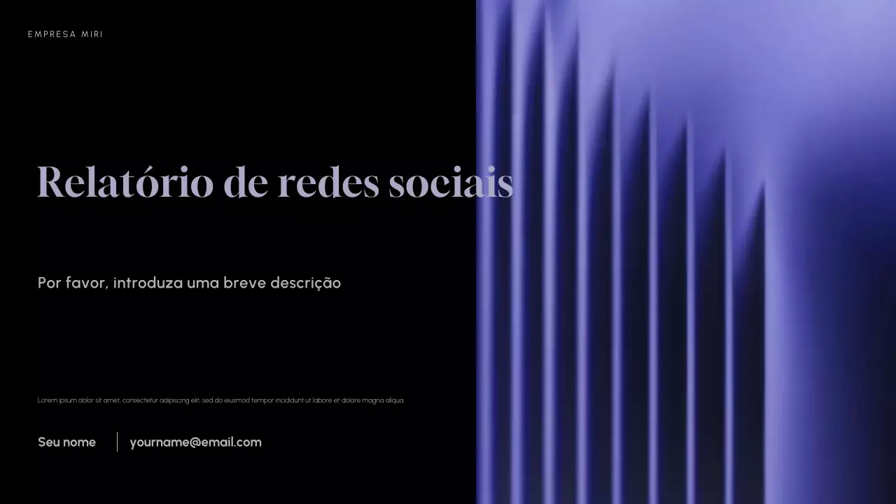 Relatório sobre as redes sociais da Purple Modern