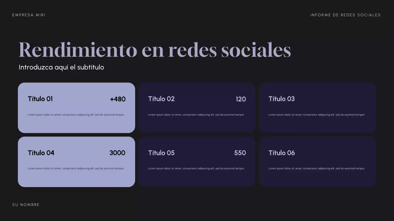 Informe Purple Modern Social Media