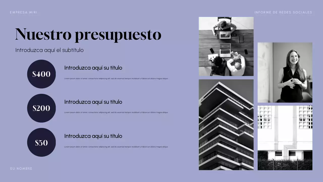 Informe Purple Modern Social Media