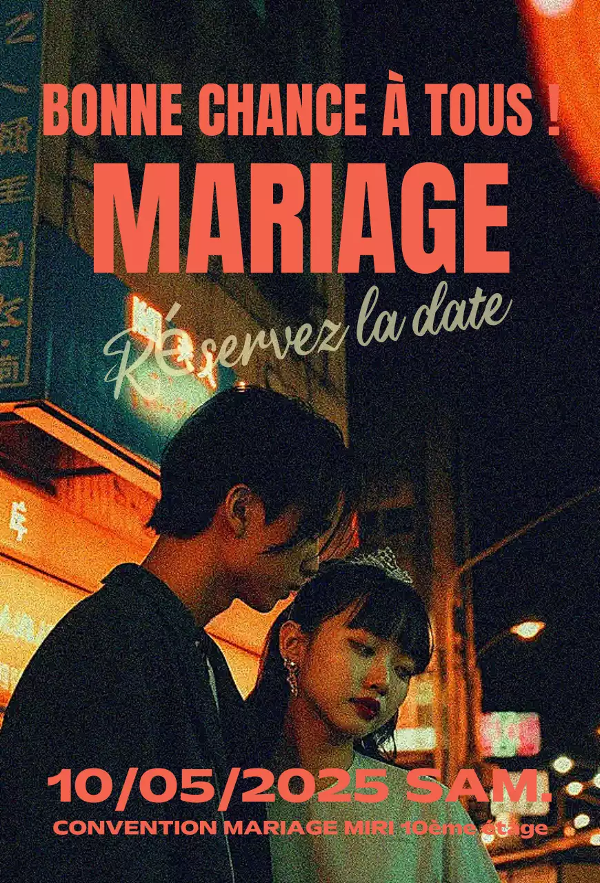 Invitation de mariage vintage orange