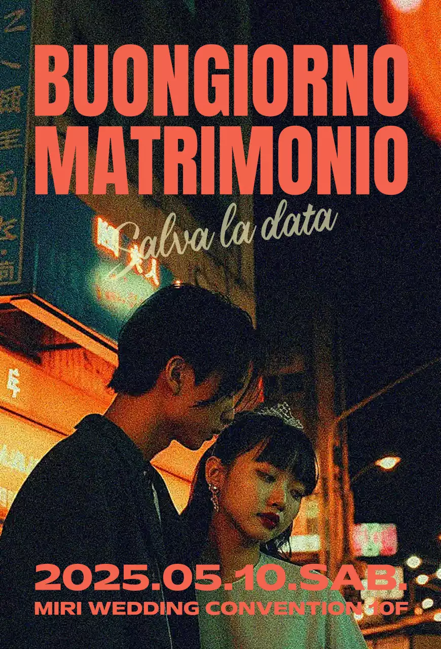 Invito di nozze vintage arancione