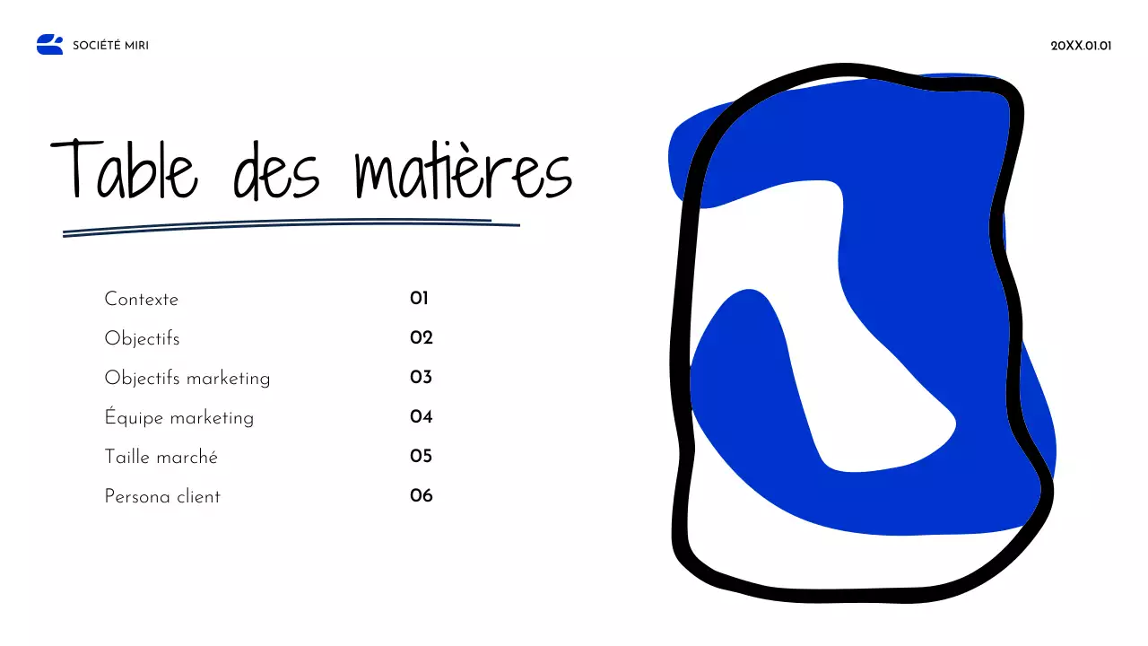Document de stratégie pour l'abstrait bleu