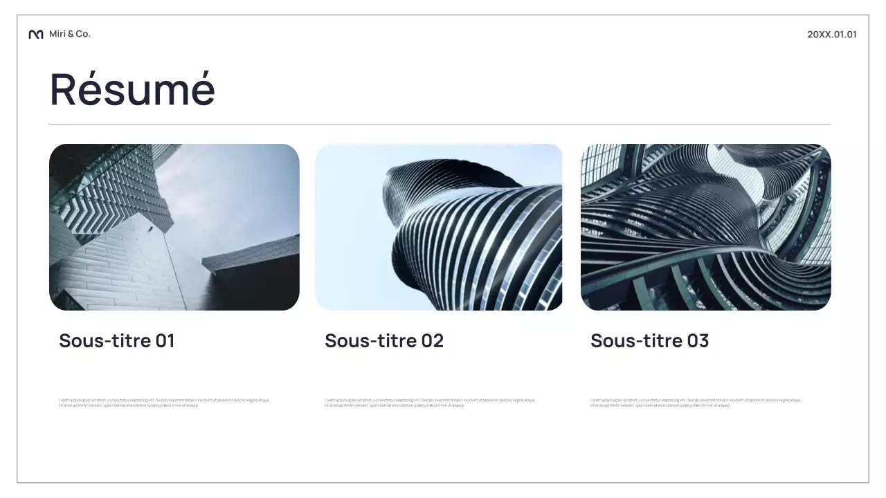 Présentation d'entreprise abstraite en noir