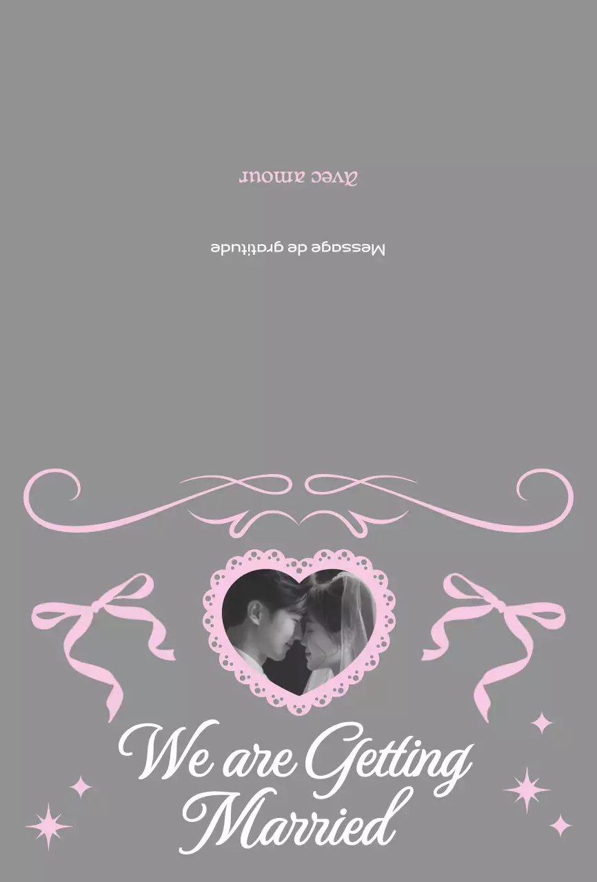 Invitation de mariage élégante et grise