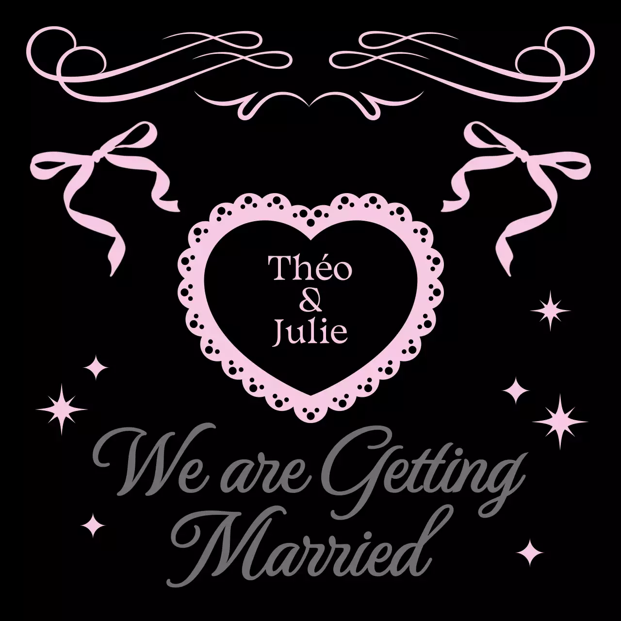 Invitation de mariage vintage rose