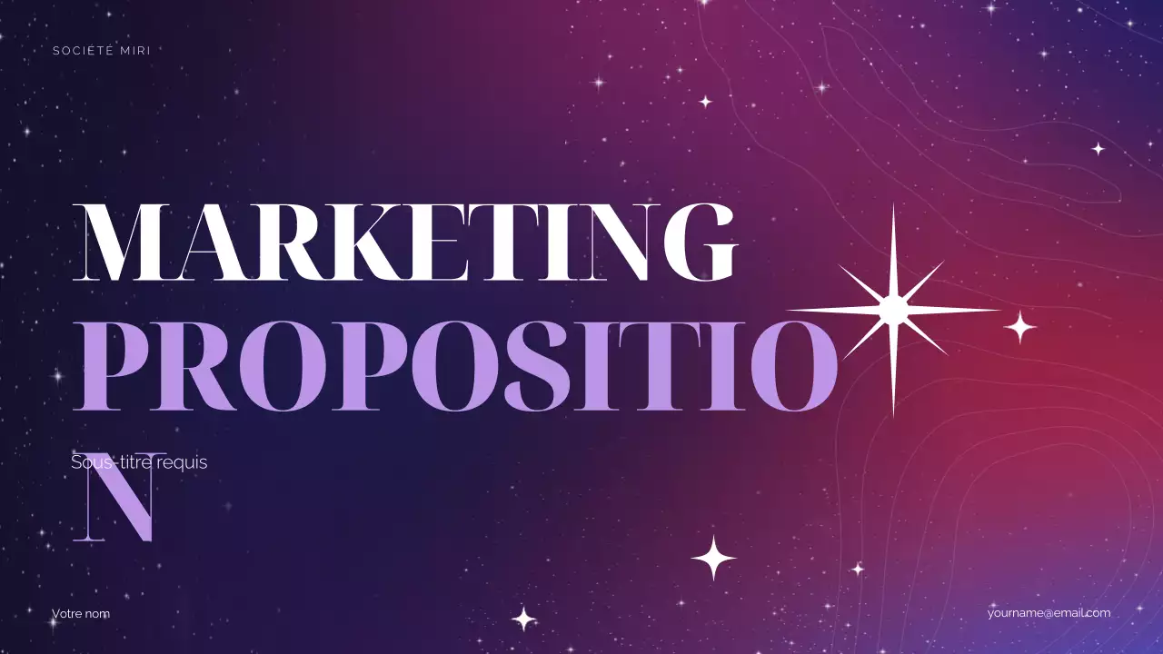 Proposition de marketing pour Purple Cosmic