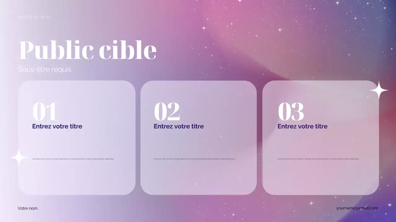 Proposition de marketing pour Purple Cosmic