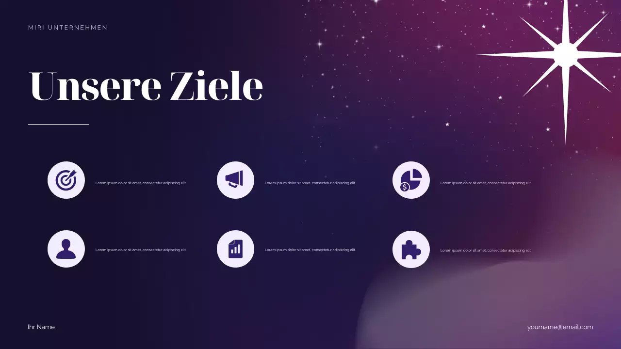 Lila kosmischer Marketing-Vorschlag