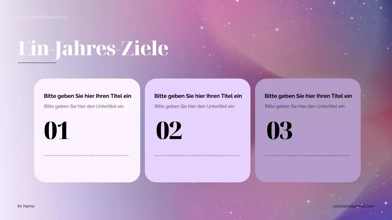 Lila kosmischer Marketing-Vorschlag