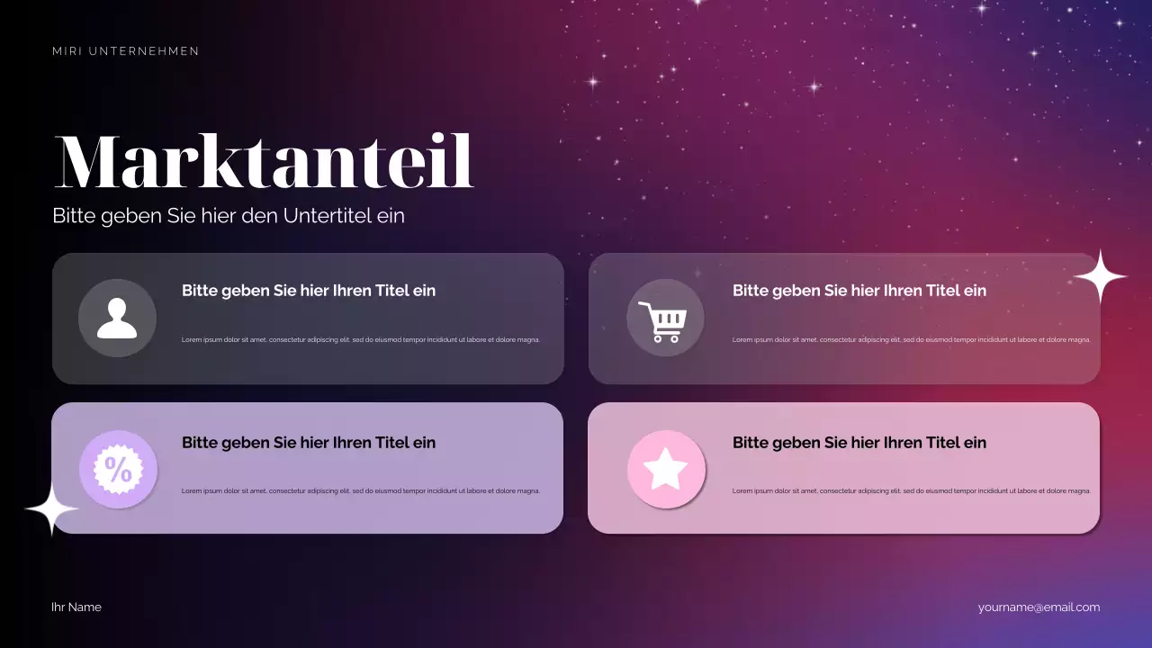 Lila kosmischer Marketing-Vorschlag