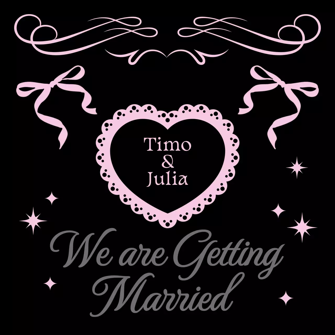 Roze vintage huwelijksuitnodiging