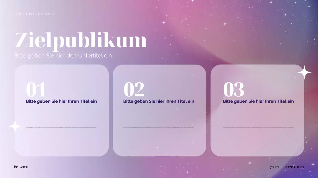 Lila kosmischer Marketing-Vorschlag