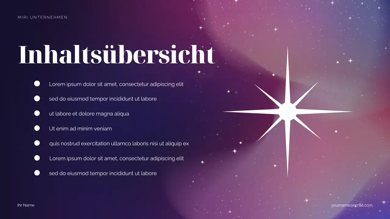 Lila kosmischer Marketing-Vorschlag