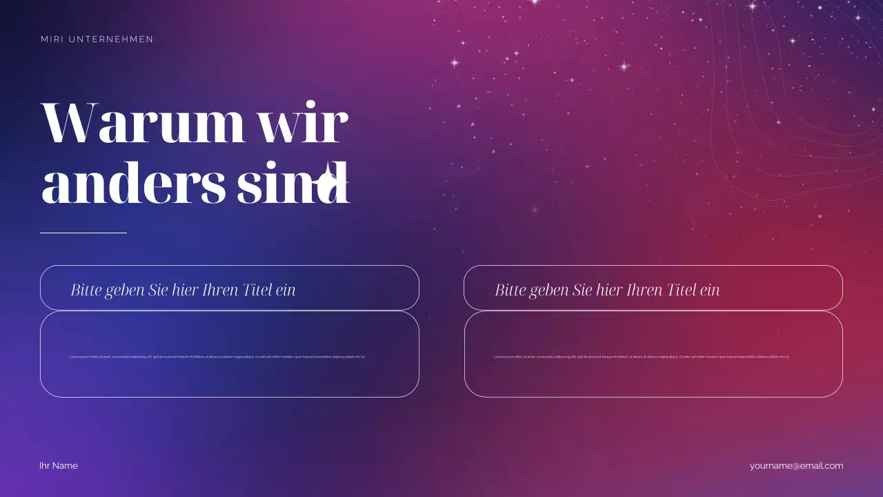 Lila kosmischer Marketing-Vorschlag