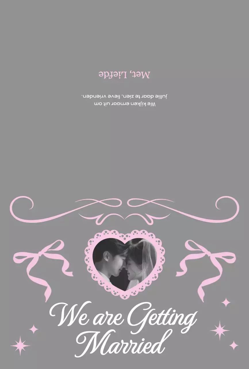 Grijze elegante huwelijksuitnodiging