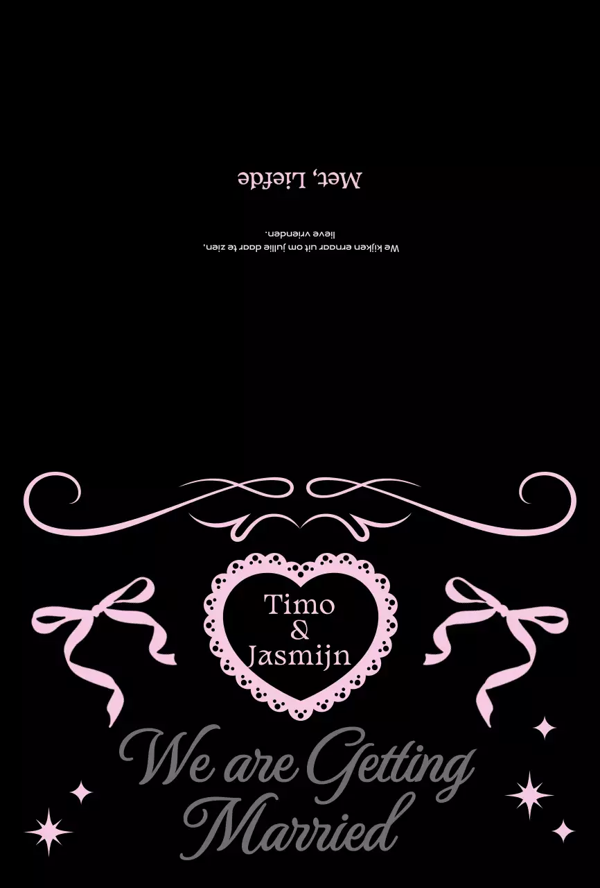 Roze elegante huwelijksuitnodiging