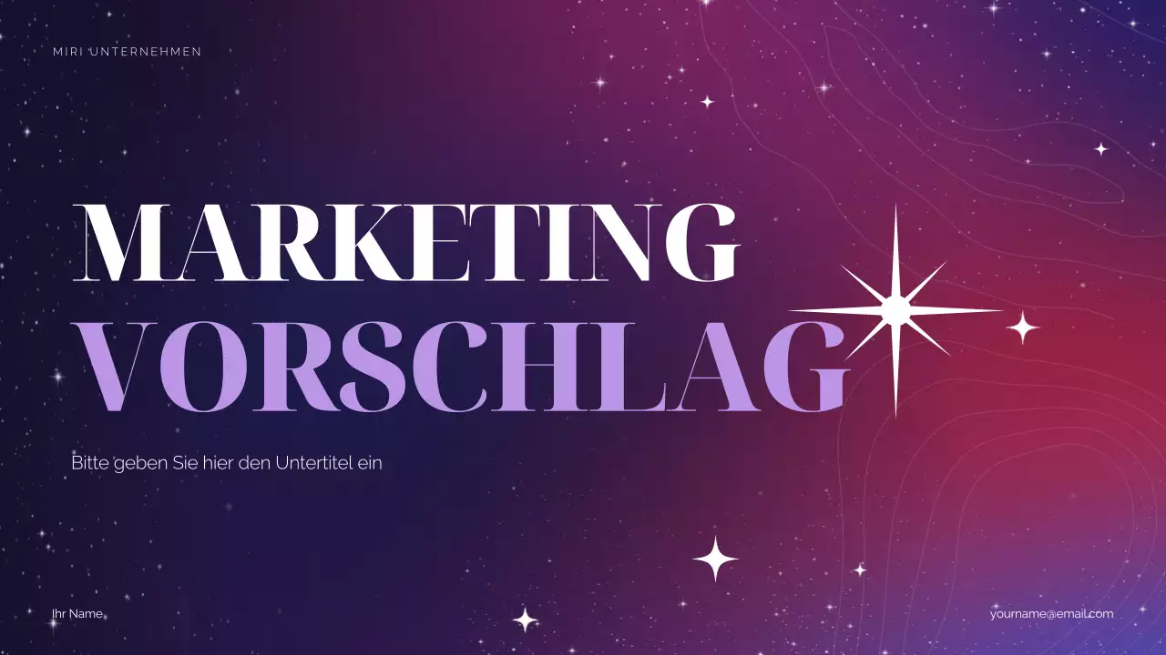 Lila kosmischer Marketing-Vorschlag
