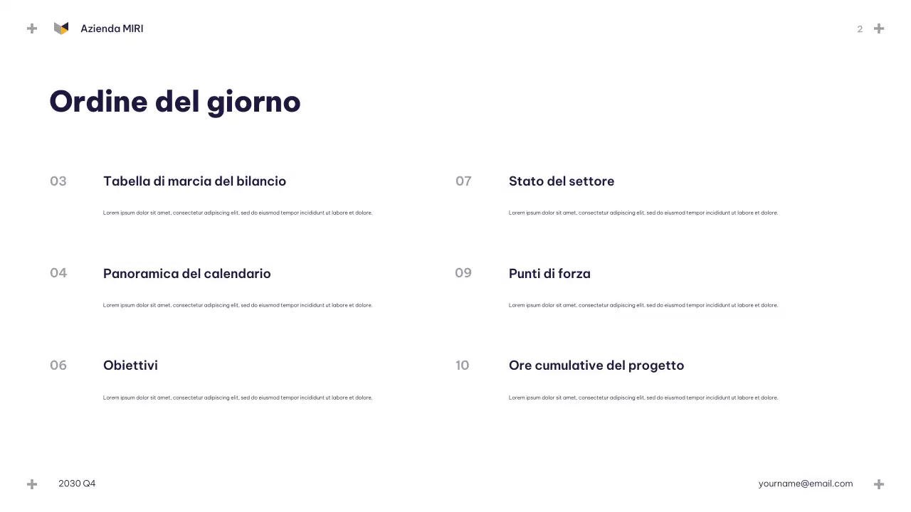 Presentazione del bilancio Blue Modern