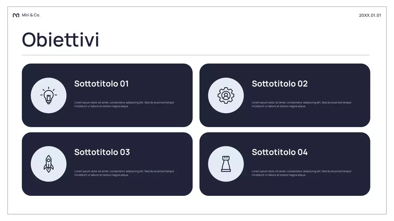 Presentazione aziendale astratta nera