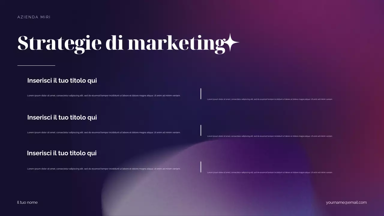 Proposta di marketing di Purple Cosmic