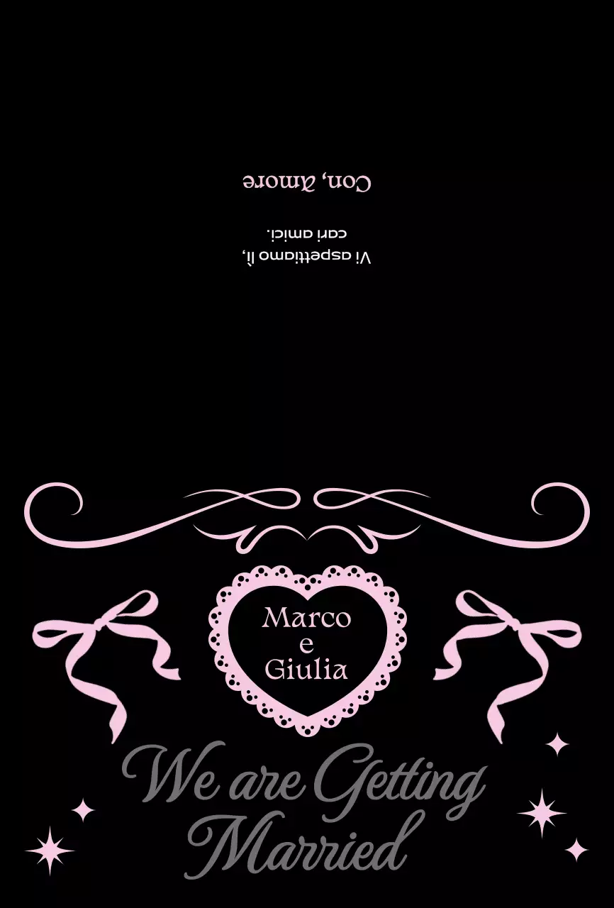 Invito di nozze elegante rosa