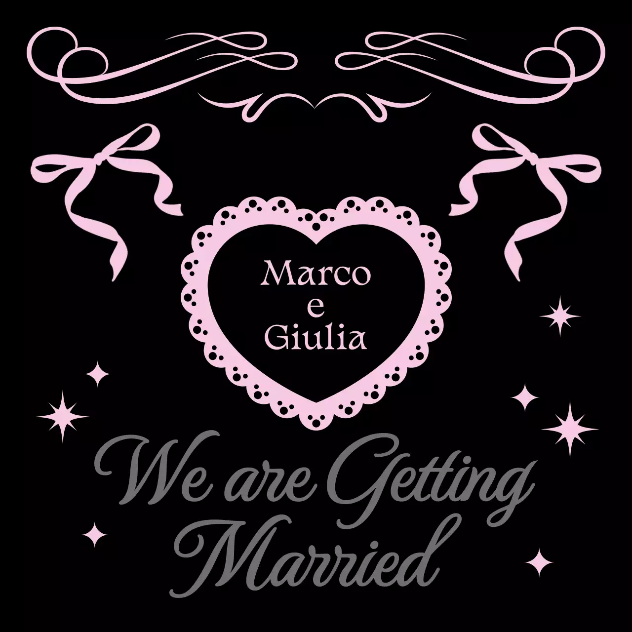 Invito di nozze vintage rosa