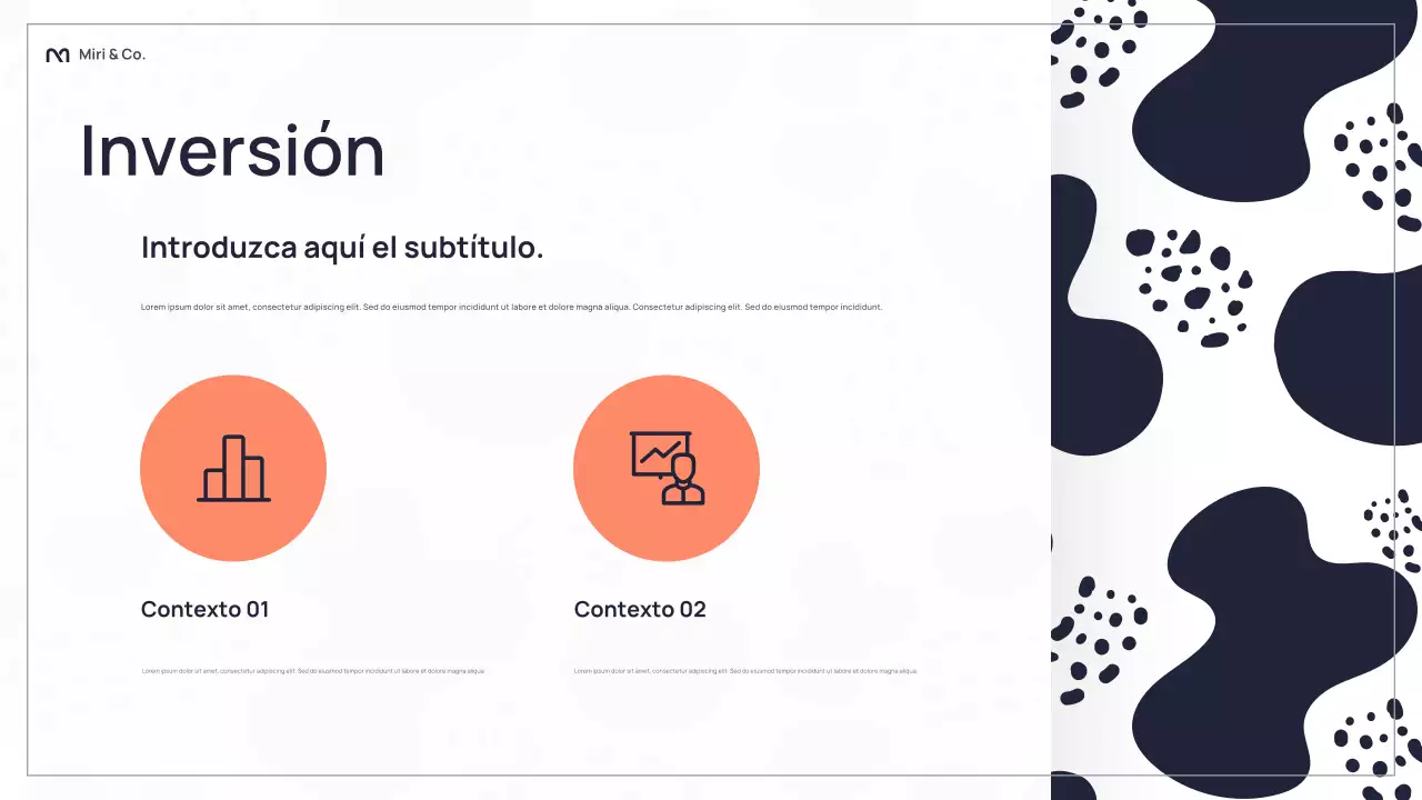 Presentación comercial abstracta en negro