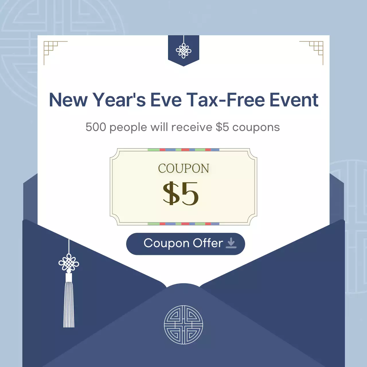 Eventos tradicionais de Ano Novo em azul claro