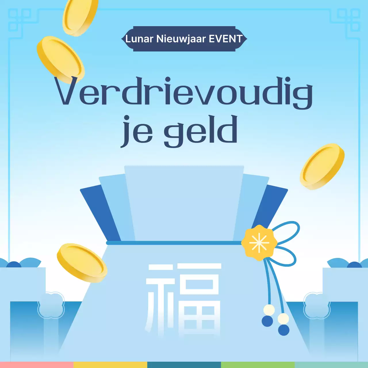 Lichtblauw Koreaans Lunar Nieuwjaar Evenement