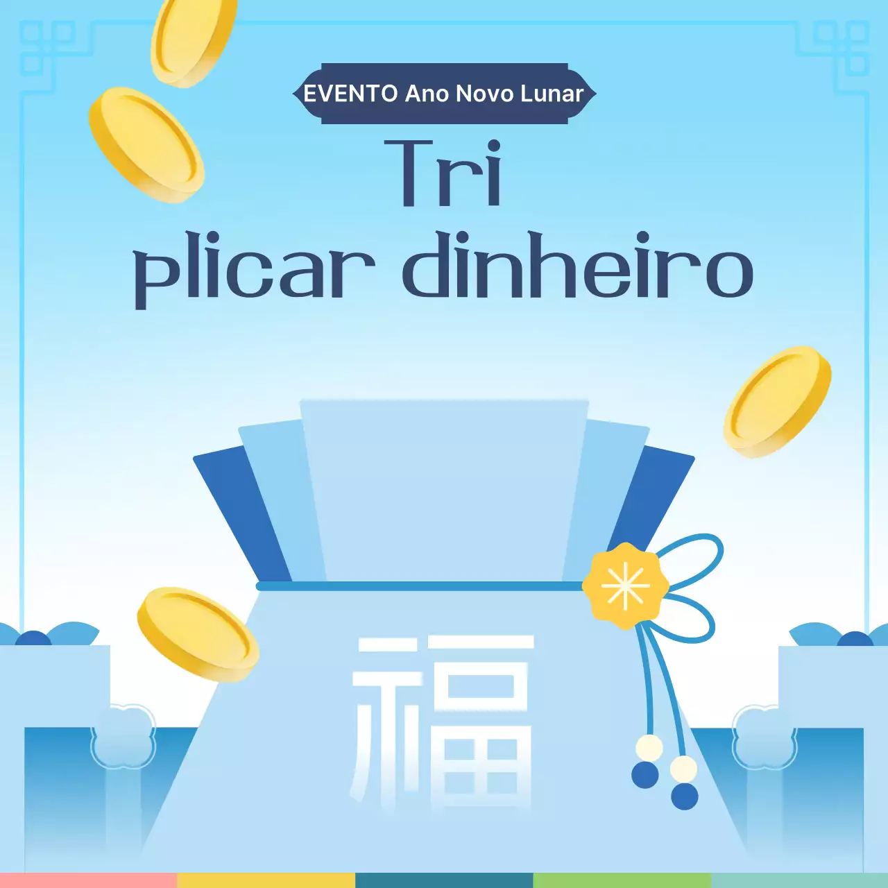 Evento de Ano Novo Lunar coreano azul claro