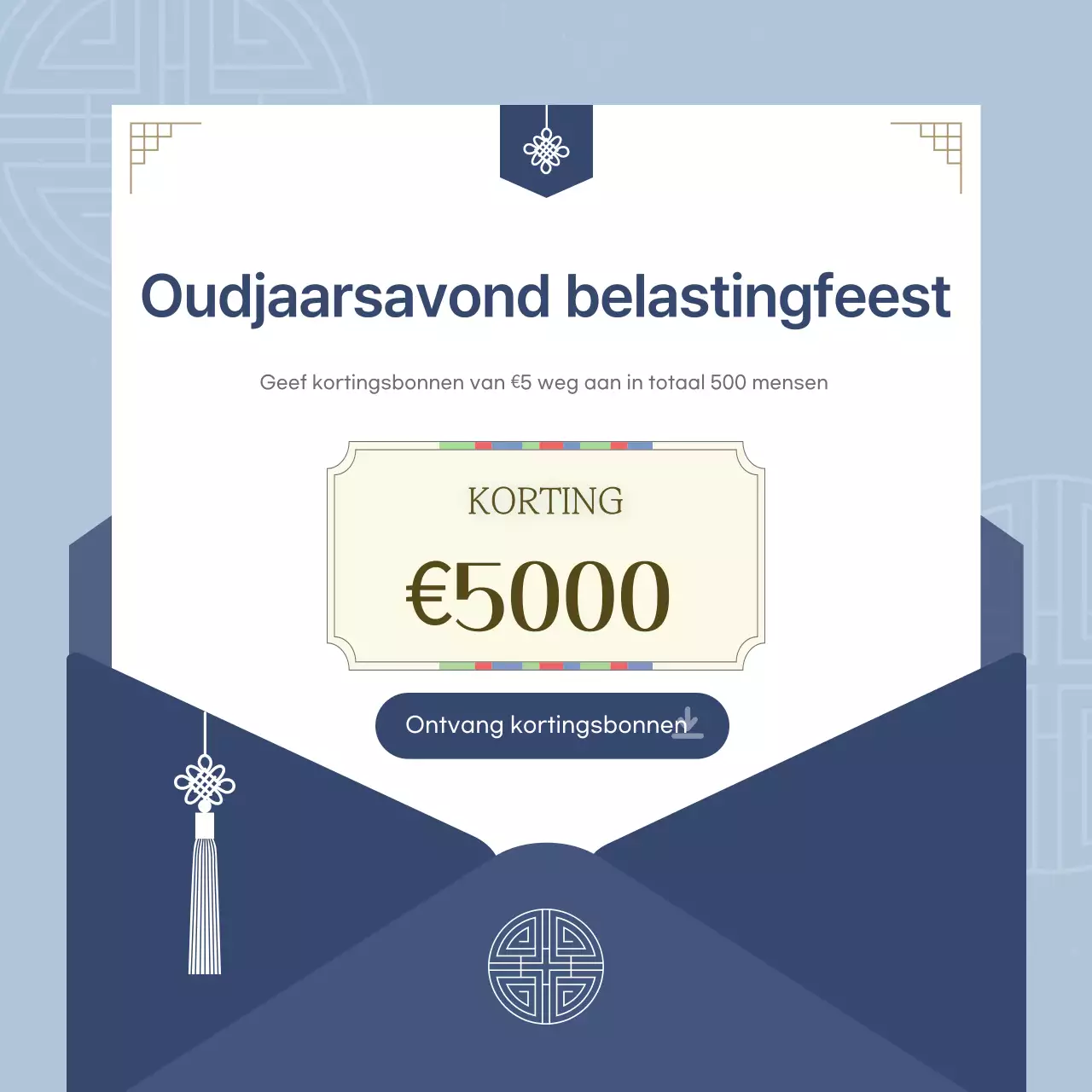 Lichtblauwe traditionele nieuwjaarsevenementen