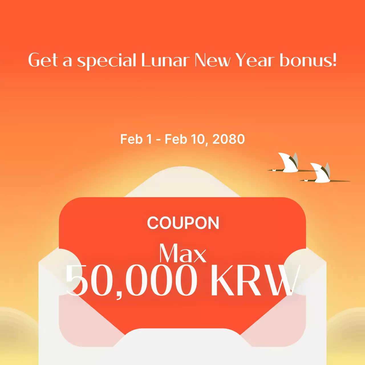 Promoção de Ano Novo Lunar Orange Simple
