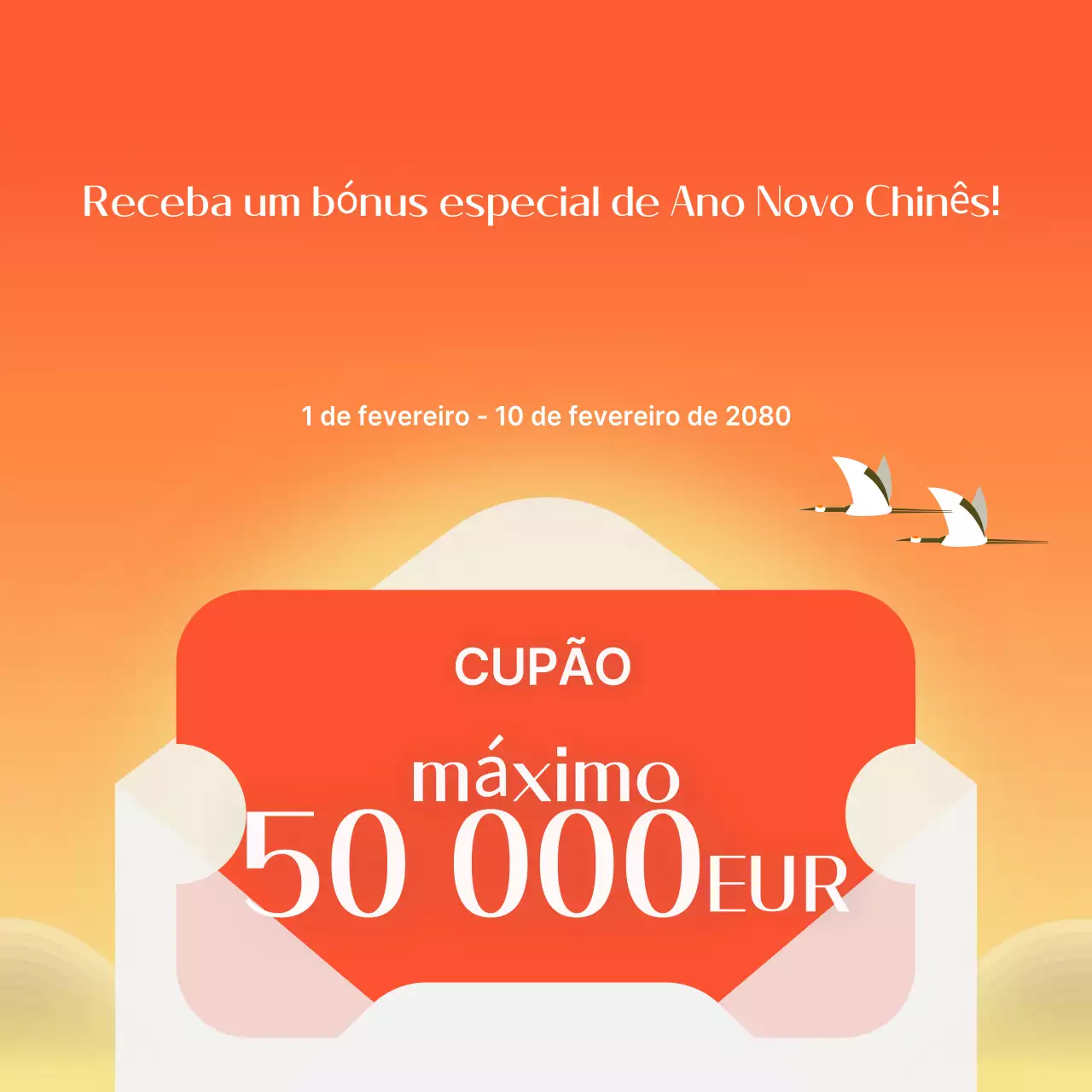 Promoção de Ano Novo Lunar Orange Simple