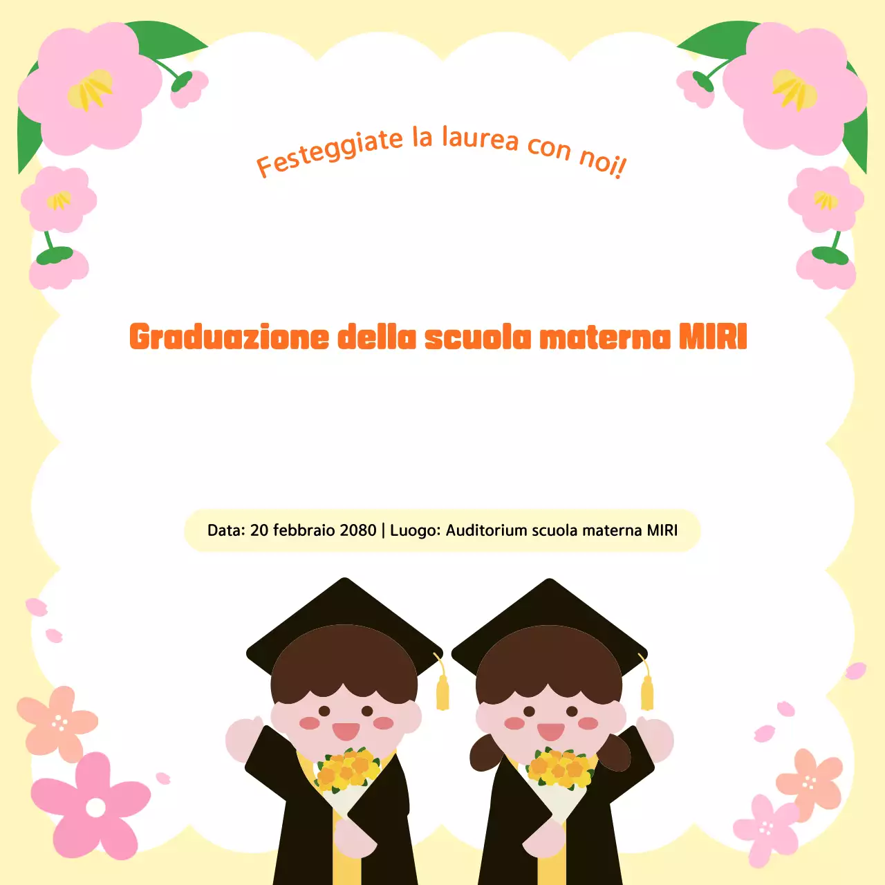 Invito di laurea beige accogliente