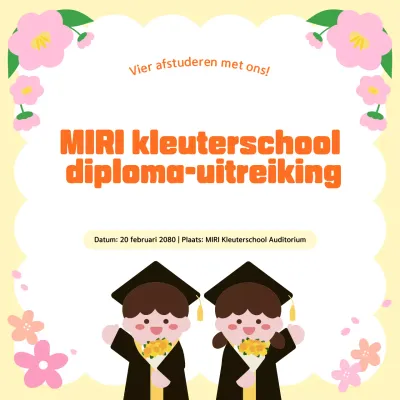 Beige gezellige uitnodiging voor afstuderen