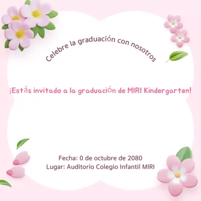 Invitación de graduación rosa